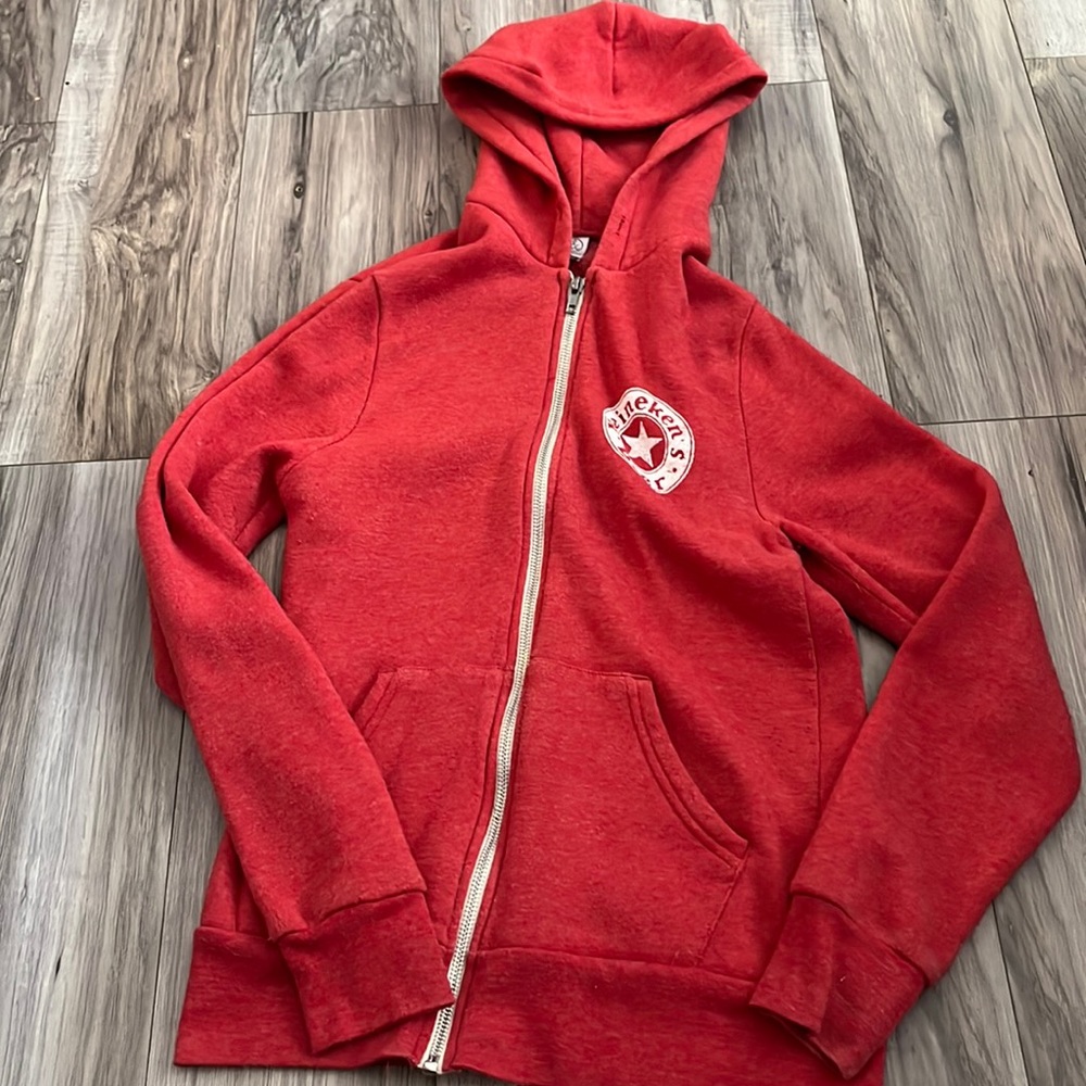 red Heinekens beer jacket,small in women,used